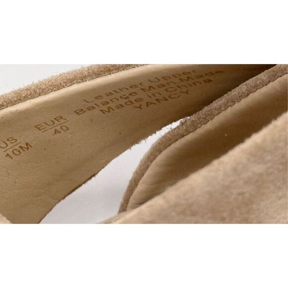Sam Edelman Sandals Womens Size 10 Tan Suede Ankle Strap Block Heel - Picture 8 of 9